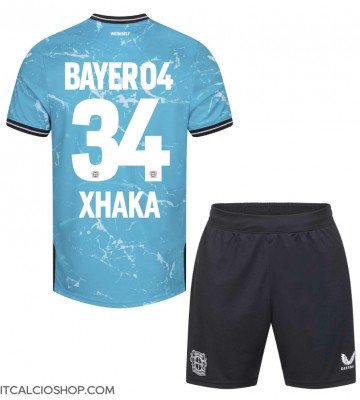 Bayer Leverkusen Granit Xhaka #34 Terza Maglia Bambino 2023-24 Manica Corta (+ Pantaloni corti)
